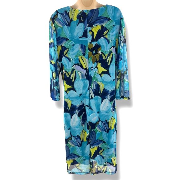 Kate & Lily Floral Print Mesh Dress Size 16W 1X Plus Summer Special Occasion - Picture 4 of 7